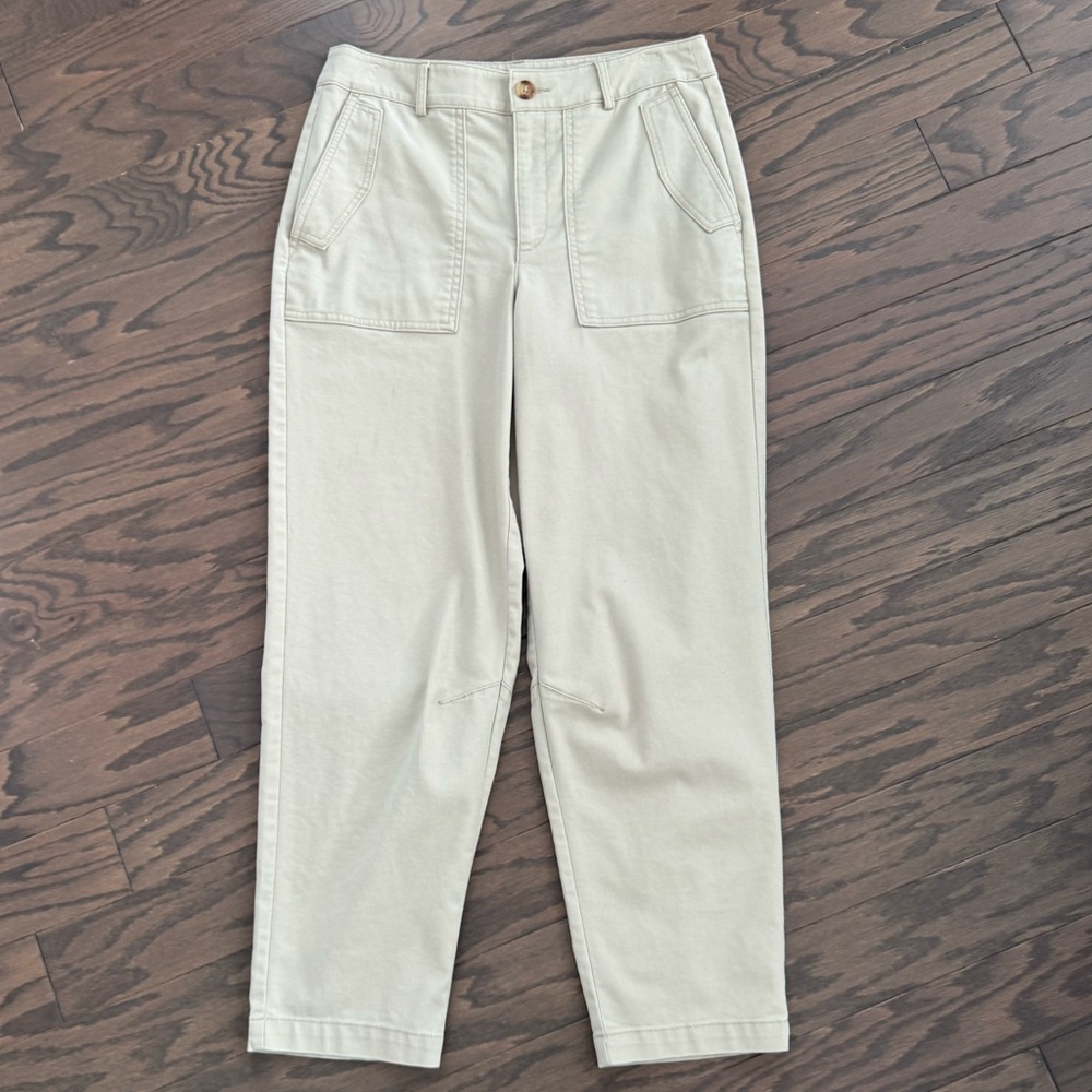 LOFT Outlet Cotton Tapered Leg Trousers - Sz 4